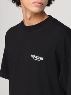 T-Shirt REPRESENT Men color Black Italian Fashion Designers, T Shirt Men, T Shirt For Men, Italian Fashion, Black T Shirt, Black Tshirt, Color Coding, Black Color, Color Design