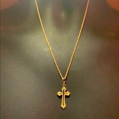 Beautiful 14k Rope Necklace With A 14k Cross 18 In Long Rope Necklace, Womens Jewelry Necklace, Jewelry Necklaces, Women Jewelry, Necklaces, Gold, Women Shopping, Color