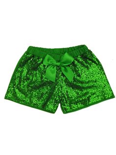 RS007GR.jpg?0 Festival Green Bottoms With Built-in Shorts, Cute Green Shorts For Playtime, Green Sequin Shorts, Green Bottoms With Built-in Shorts And Stretch, Green Mini Skirt With Built-in Shorts, Artistic Activities, Sequin Bow, Boutique Brands, Sequin