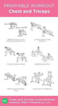 the printable workout guide for chest and triceps