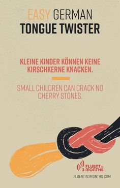 an advertisement for a children's book called easy german tongue twister, with the title