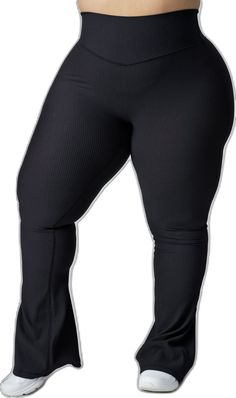 High Stretch Ribbed Sports Bottoms, Fitted Full Length Ribbed Activewear, Ribbed Stretch Yoga Pants, Stretch Ribbed Solid Yoga Pants, Sporty Black High-cut Leg Pants, Black High-cut Leg Sports Bottoms, Black High-cut Leg Bottoms For Sports, Black Athleisure Bottoms With Contoured Waistband, High Stretch Ribbed Elastane Leggings