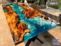 a table that has been made to look like a painting on the outside of it