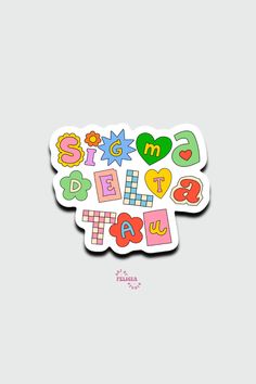 a sticker with the words sweet and colorful letters