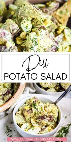 potato salad with dill and feta cheese is an easy side dish that's ready in under 30 minutes