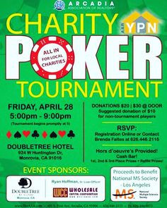 charity poker tournament flyer with green background