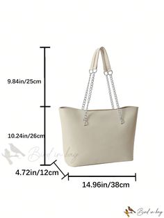 Bird in Bag - Womens Chain Strap Tote Bag with Colorful Capacity Casual Shoulder Bag With Chain For Everyday Use, Everyday Bucket Bags With Chain Strap, Everyday Use Bucket Shape Bags With Chain Strap, Everyday Bucket Shape Bags With Chain Strap, Casual Everyday Shoulder Bag With Chain Strap, Casual Bags With Chain For Daily Use, Casual Everyday Bag With Chain Detail, Casual Everyday Bags With Chain Detail, Casual Chain Bags For Everyday Use