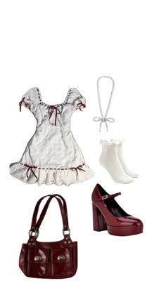 #coquette #girly #cute #outfitinspo #dress #cleangirl #cleangirlaesthetic Cutesy Outfit, Coquette Outfit, Old Fashion Dresses, Outfit Inspo Summer, Goth Dress, Shoe Inspo, Going Out Outfits, Really Cute Outfits, Pretty And Cute