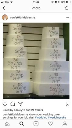 the cake is stacked on top of each other and has words written on it to spell out their names