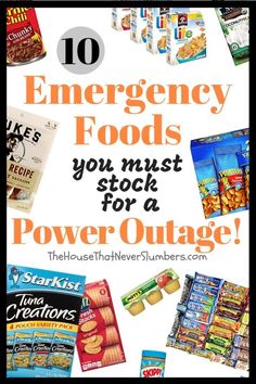 10 Emergency Foods You Must Stock for a Power Outage Situation - Be prepared for hurricanes, tornadoes, flooding, ice storms, blizzards, or earthquakes.  #survival #hurricane #homesteading #poweroutage #emergencyfood #hurricaneflorence Winter Storm Preparedness, Emergency Preparedness Food Storage, Non Perishable Foods, Emergency Food Storage, Emergency Food Supply