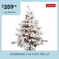 a fake christmas tree is on sale for $ 35 99 reg $ 58 80 00