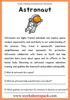 an astronaut worksheet for kids