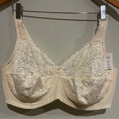 Elila Cream Lace Underwire Bra Nwt. Size 42 E/Dd Nylon 92% Spandex 8% 515 Fly Bra, Lace Underwire, Cream Lace, Bras And Panties, Underwire Bra, Women's Intimates, Spandex, Brass, Bra