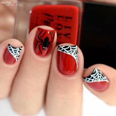 Ongles Halloween, Nail Design Tutorial, Halloween Nails Easy, Unghie Nail Art, Halloween 3