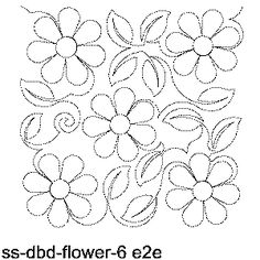 the flower pattern is shown in black and white, it has four petals on each side