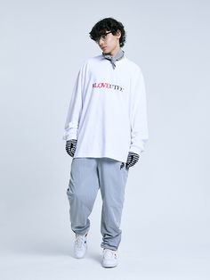 Editor's Note'GRAFFITIONMIND' long sleeve shirt can be worn any time of the year comfortably, and looks good with about any types of bottom. - Oversized fit with dropped shoulder- Extra long length sleeves- R'LOVE'UTION lettering print on front- Made of 100% cotton, crisp and classic material Measurements(in.)One size- Body Length: 31.49 in.- Chest: 29.92 in.- Shoulder: 25.98 in. - Sleeve Length: 23.62 in.*Depending on the monitor resolution or screen settings, there may be color Urban Style White Long Sleeve Sweatshirt, White Long Sleeve Urban Sweatshirt, White Long Sleeve Hip Hop Sweatshirt, Urban White Long Sleeve Tops, White Long Sleeve Tops For Streetwear, Time Of The Year, Long Length, Extra Long, Long Sleeve Shirt