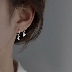 Moon / Star Alloy Drop Earringmeasurement is cm.Product Information Material: 100% Alloy Color: 1 Pair - Moon - Silver