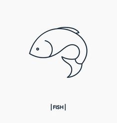 fish line icon on white background