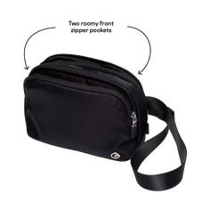 Keep your essentials secure and your hands free with this sporty unisex bag. Wear it crossbody or around your waist. With 3 zipper pockets and a key leash, everything you need at your fingertips. Let’s go! Functional Shoulder Bag With Zipper Pouch For Travel, Functional Travel Shoulder Bag With Zipper, Functional Crossbody Belt Bag For Travel, Functional Chest Bag With Zipper For Travel, Sporty Crossbody Chest Bag With Zipper Pocket, Sporty Shoulder Bag With Zipper Pocket For Commuting, Sporty Everyday Belt Bag With Zipper Pocket, Sporty Belt Bag With Zipper Pocket For Daily Use, Functional Belt Bag With Anti-theft Pocket For Travel