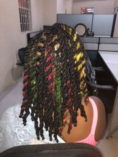 Multi Colored Locs Men, Two Strand Loc Twist, Double Twist Loc Styles, Dread Dye Ideas Men, Hoop Hairstyles, Loc Dye, Locs Colors, Locks Hairstyle, Loc Hairstyles For Men