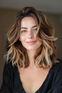 85+ Stunning Hairstyle Ideas For Women Over 40 Hair Style For 40 Year Old Women Over 40, Half Balayage, Hairstyles For 40 Year Old Women, 40 Year Old Hairstyles, Half Up Curls, Long Sleek Hair, Medium Highlights, Chocolate Brown Hair Color, Old Hairstyles