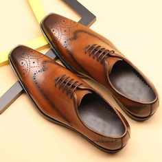 Handmade Mens Wing Tip Brogue Lace Up Square Toe Dress Shoes, Real Lea – Venum Star Pointed Shoes, Shoes Business, Dress Leather, Business Dress, Point Shoes, Leather Dresses, Business Dresses, Cow Leather, Loafer Shoes