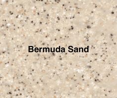 the words bermunda sand are in black and white letters on a beige background