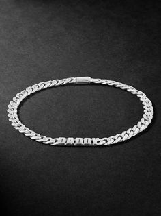 “I pride myself on taking risks, speaking my mind and establishing my voice, ” says Established's founder, Nikki Erwin. This chunky Cuban link bracelet has been handmade in Los Angeles from 14-karat white gold and centred with a 'Daddy' charm. Cuban Link Bracelet, Taking Risks, Gold Chain Bracelet, White Gold Chain, White Gold Chains, Fine Jewelry Bracelets, Bracelet For Men, Gold Bracelet Chain, Beauty Spa