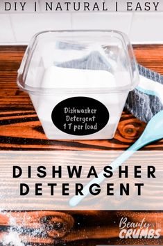 diy dishwasher detergent recipe on a wooden table