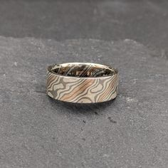 Mokume Gane Ring - Beech Artisan Engraved Ring For Anniversary, Mokume Gane Tutorial, Mokume Gane Ring, Jewelry Education, Mokume Gane, Organic Pattern, Wood Grain, Natural Wood, Grain