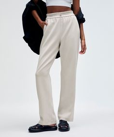 Feel It To Believe It. These Pants Have A Peach-Fuzz Touch That Is Impossible To Resist. Dress Them Up Or Down, And Enjoy The Softness All Day. Designed For Casual. An Easy Fit That Floats Away From Your Body:falls Straight Down From Hip To Hem:31" Inseam, Intended To Sit Below The Ankle For Heights Of 55"-58". Front Pockets With Interior Card Sleeve. Shockcord At The Waist To Customize Fit. | Softstreme High-Rise Pant Regular Versatile Lululemon Bottoms With Elastic Waistband, Lululemon Wide Leg Casual Pants, Lululemon Relaxed Fit Versatile Pants, Lululemon Versatile Relaxed Fit Pants, Versatile Relaxed Fit Lululemon Pants, Lululemon Bottoms With Elastic Waistband And Straight Leg, Lululemon Straight Leg Bottoms With Elastic Waistband, Lululemon Straight Leg Pants With Elastic Waistband, Casual Full Length Lululemon Pants