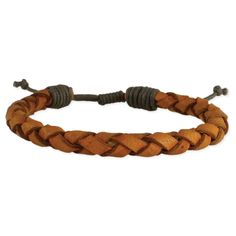 Totally casual or all dressed up, this rustic braided leather bracelet compliments every man. Soft brown leather tube with pull tie adjustment. Add an element of effortless cool every time you wear it. Light brown leather with natural color variance. Pull tie closure for adjustable fit. Packaged with identifying MEN'S card. 1/4" wide. Handmade in India. Boho Men Style, Mens Bracelet Set, Handmade Leather Bracelets, Light Brown Leather, Braided Bracelet, Braided Leather Bracelet, Mens Leather Bracelet, Soft Brown, Mens Beaded Bracelets