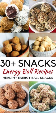 the cover of 30 + snacks energy ball recipes