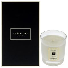 jol malle london scented candle in glass with black box and white label on the front