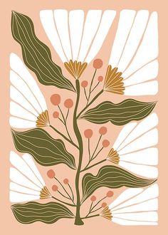 Rebecca Zwanzig of High West Wild - Paige Poster Fiori Art Deco, Scientific Drawing, Illustration Kunst, Flower Canvas Wall Art, Hur Man Målar, Flower Canvas, Art And Illustration, Trendy Wall Art, Vibrant Art