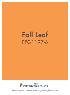 an orange square with the words fall leaf pg197 - 6