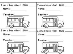 the worksheet is filled with pictures of bus and bus driver's names