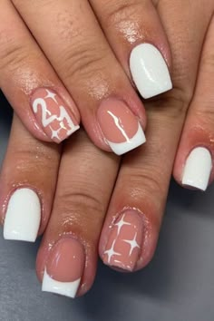 21st birthday nails ideas Squirrel Nails, Unique Short Nails, Short Nails Inspiration, 21st Birthday Nails, Nail Tech Ideas, Birthday Nails Ideas, Hawaiian Nails, Birthday Nail Art, Almond Nail Ideas