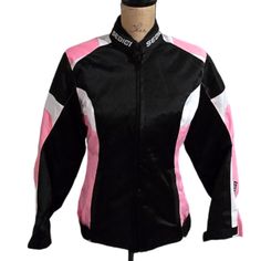 This Sedici Motorcycle Jacket Is Designed For Women And Comes In A Stylish Pink And Black Color. The Jacket Is Made Of High-Quality Polyester Material . It Is Made For Motorcycle Enthusiasts Who Value Safety And Style. The Jacket Has Several Features That Make It An Ideal Choice For Anyone Who Wants To Stay Protected While Riding, Including Its Brand Sedici, Which Is Known For Producing Top-Notch Motorcycle Gear. Jacket Was Purchased And Never Worn. Like New Condition. No Rips Snags Holes Or Sta Pink Fitted Long Sleeve Biker Jacket, Fitted Pink Biker Jacket For Winter, Pink And Black Motorcycle, Black Motorcycle Jacket, Black Motorcycle, Motorcycle Gear, Utility Jacket, Pink And Black, Coats Jackets Women