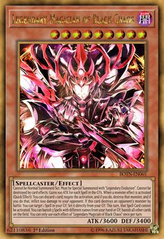 a card with an image of a demonic demon in red and black armor, surrounded by stars