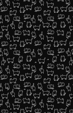 a black and white pattern with dogs drawn on it's back side, all in different sizes