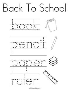 the back to school words worksheet