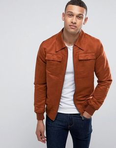 Leather Jacket For Men, Tan Jacket, Faux Suede Fabric, Gingham Shirt, Jacket For Men, Suede Fabric, Mens Casual Outfits, Leather Jacket Men, Online Stores