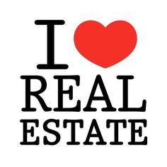 i love real estate sticker on a white background with the words'i love real estate '