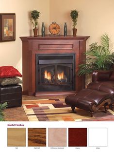 Empire 24 Corner Cabinet Mantel With Base in Oak Finish Corner Mantle Decorating Ideas, Corner Mantle, Corner Fireplace Tv Stand, Mantle Decorating Ideas, Mantle Decorating, Corner Gas Fireplace, Natural Gas Fireplace, Ventless Fireplace, Propane Fireplace