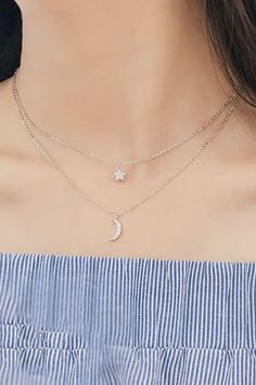 Beautiful Star & Moon Choker Necklace Statement Fashion Jewelry for Women  – www.MyBodiArt.com Goddess Jewelry