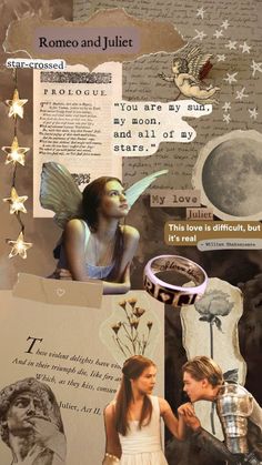 collage with images and words about love