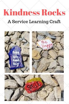 the front cover of a book with three pictures of rocks and words on them, including one