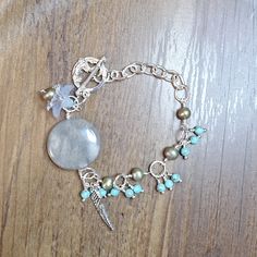 I Have Design And Made This Bracelet In Usa. All The Stones And Pearl Are Real Natural Ones. The Clasps I Have Chose Was A Mermaid Toggle Clasps. The Length Of The Bracelet Is 7 1/2 Inches Long. If You Need It Longer Ot Shorter, Please Let Me Know. I Can Do The Adjustment. A Mermaid, Womens Jewelry Bracelets, Blue Gray, Beaded Bracelet, Fresh Water, Freshwater Pearls, Blue Grey, Mermaid, I Can