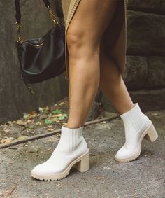 CASTER H2O BOOTIES IVORY LEATHER – Dolce Vita Dolce Vita Caster, Dolce Vita Boots, Cream Boots, Heels Aesthetic, Red Wing Boots, Clogs Style, Heels Outfits, Heel Boot, Cute Boots